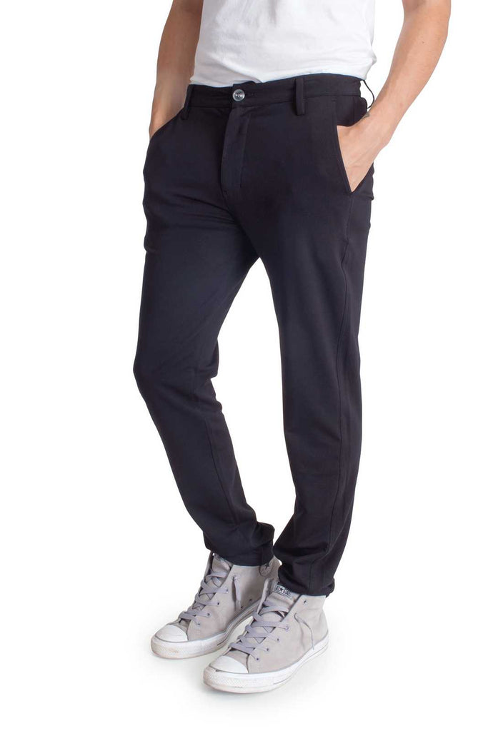Men's knit pants with elastic waistband - light grey V4 OM-PACP-0121 |  Ombre.com - Men's clothing online